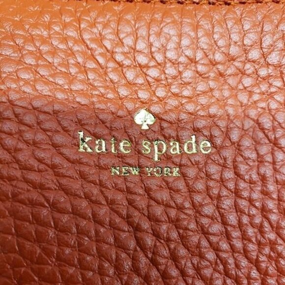 GUC Kate Spade On Purpose Studded Leather Tote Orange - Picture 5 of 8